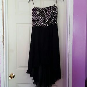 Strapless black homecoming dress